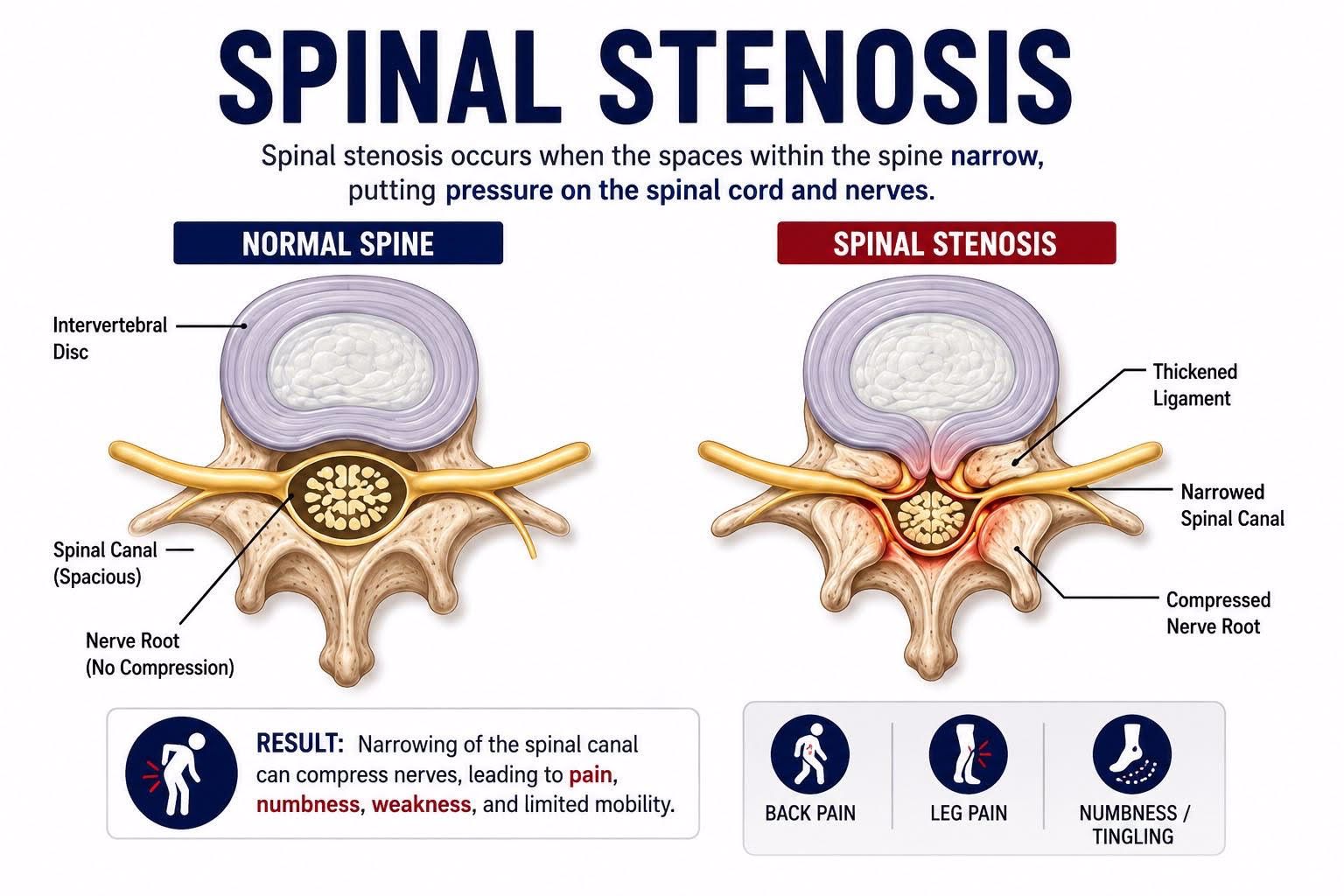 VISUAL SHOWING THE DIFFERENCE OF A DISC WITH STENOSIS AND WITHOUT
