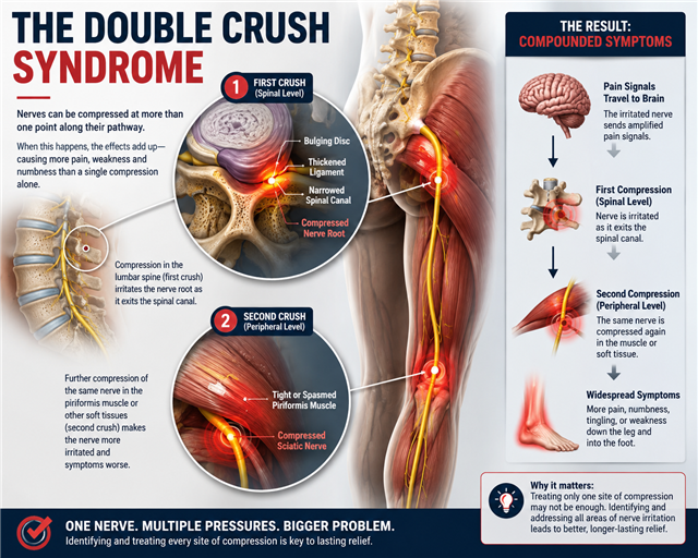 INFOGRAPHIC SHOWING HOW DOUBLE CRUSH CAN IMPACT STENOSIS